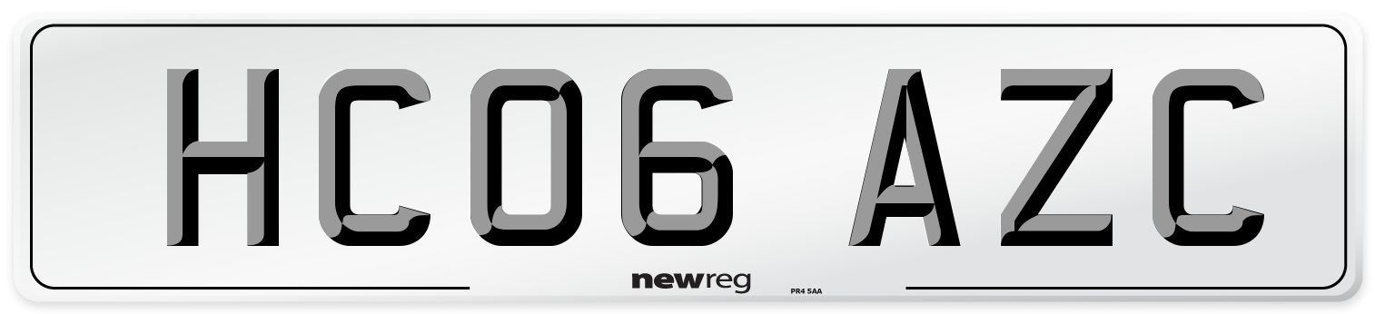 HC06 AZC Number Plate from New Reg